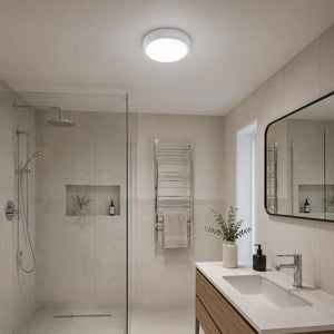 Plafón LED de techo estanco con sensor de movimiento + Luz de emergencia - CCT - Potencia ajustable 12W-16W - Ø31cm - IP65 (16)