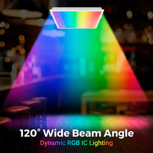 Plafón de techo LED Backlight - 60x60cm - 36W - CCT + RGB IC - Con mando a distancia - Barcelona Led-