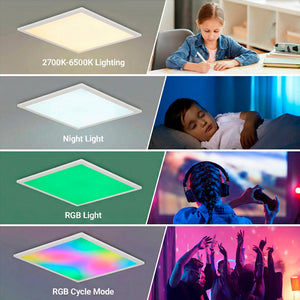 Plafón de techo LED Backlight - 60x60cm - 36W - CCT + RGB IC - Con mando a distancia (2)