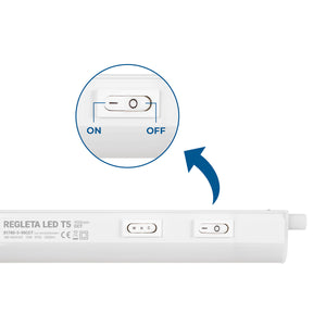 Regleta LED bajo mueble T5 12W CCT 90 cm | Luz blanca ajustable + interruptor (12)
