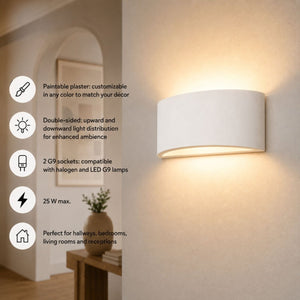 Aplique de pared de escayola "PEARL 300" - Doble cara - G9 - Barcelona Led-Decoración