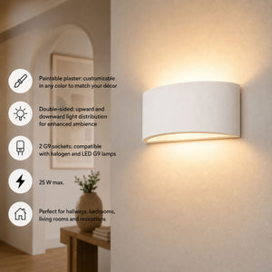 Aplique de pared de escayola "PEARL 300" - Doble cara - G9 (12)