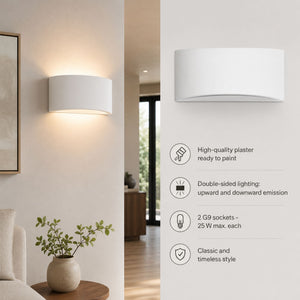 Aplique de pared de escayola "PEARL 300" - Doble cara - G9 (10)