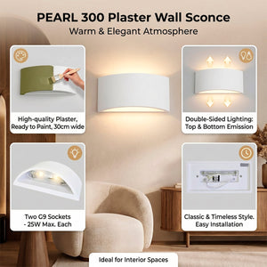Aplique de pared de escayola "PEARL 300" - Doble cara - G9 (7)