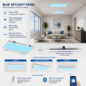 Panel Blue Skylight efecto cielo "SKYWIN SR" - Slim - Daylight - 45W - 60x30cm (3)