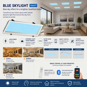 Panel Blue Skylight efecto cielo "SKYWIN SR SMART" - Slim - CCT - 45W - 60x30cm (7)