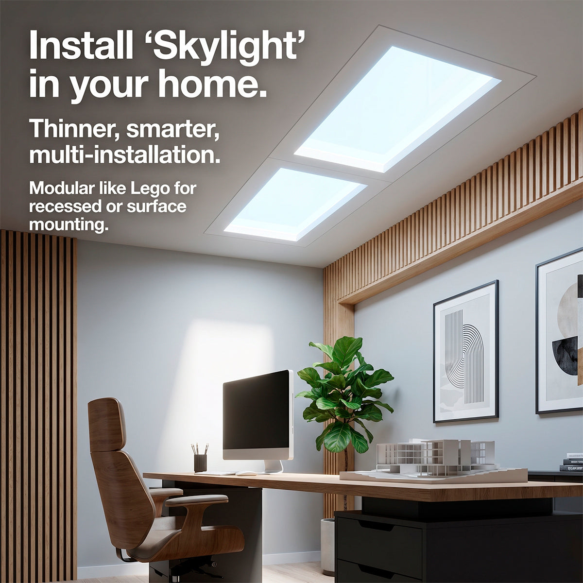 Panel Blue Skylight efecto cielo "SKYWIN SR" - Slim - Daylight - 45W - 60x30cm (1)