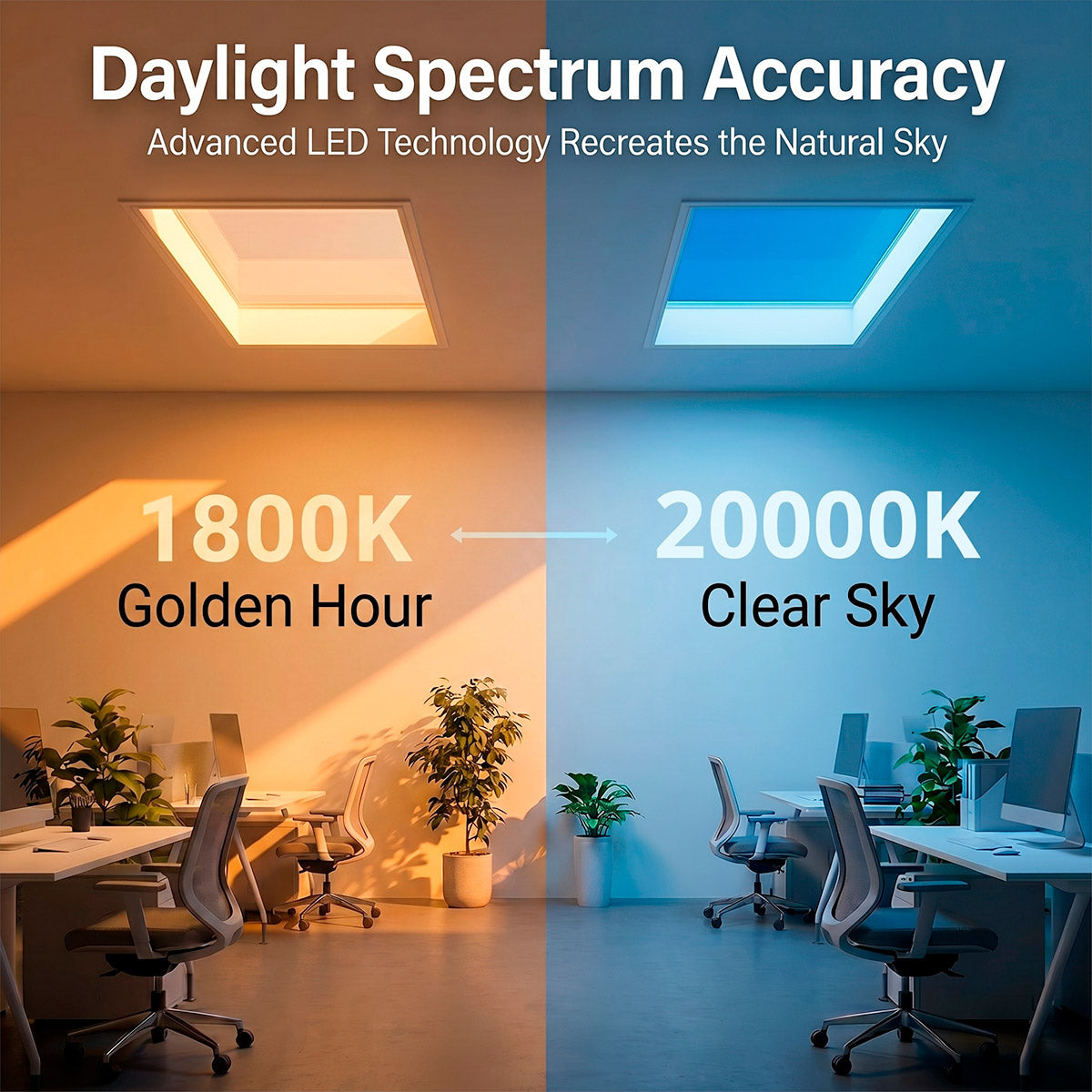 Panel Blue Skylight efecto cielo "SKYWIN SR SMART" - Slim - CCT - 45W - 60x30cm (1)