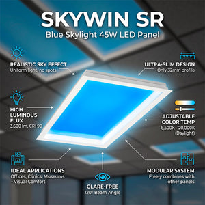 Panel Blue Skylight efecto cielo "SKYWIN SR" - Slim - Daylight - 45W - 60x30cm (10)