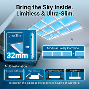Panel Blue Skylight efecto cielo "SKYWIN SR" - Slim - Daylight - 45W - 60x30cm (7)