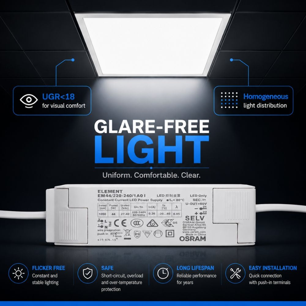 Panel LED empotrable Backlight 62x62cm - 4800lm - Driver Osram- 40W - UGR18 - IP20 (2)