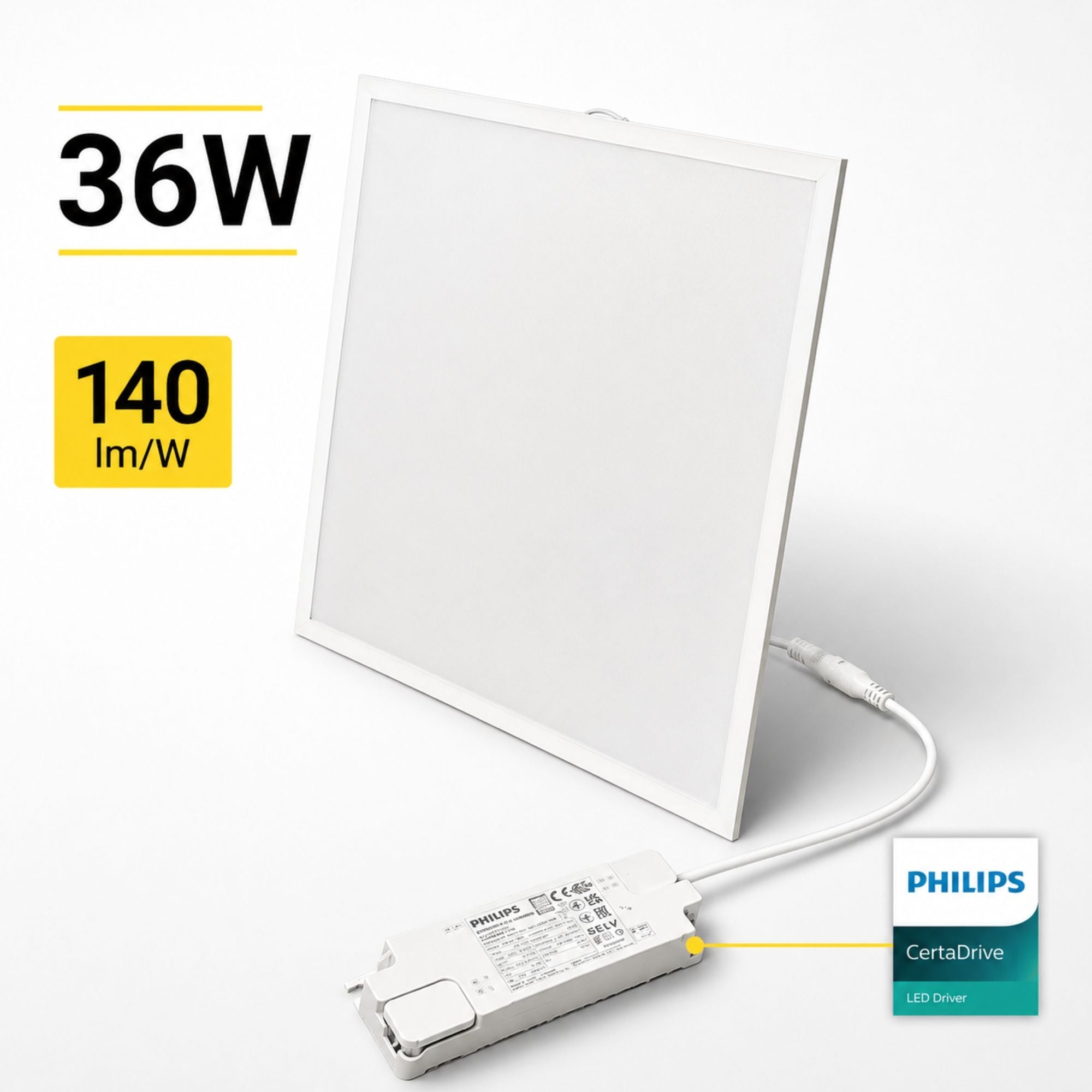 Panel LED empotrable Backlight 60x60cm - 36W - 5040lm - Driver Philips - UGR19 - IP54