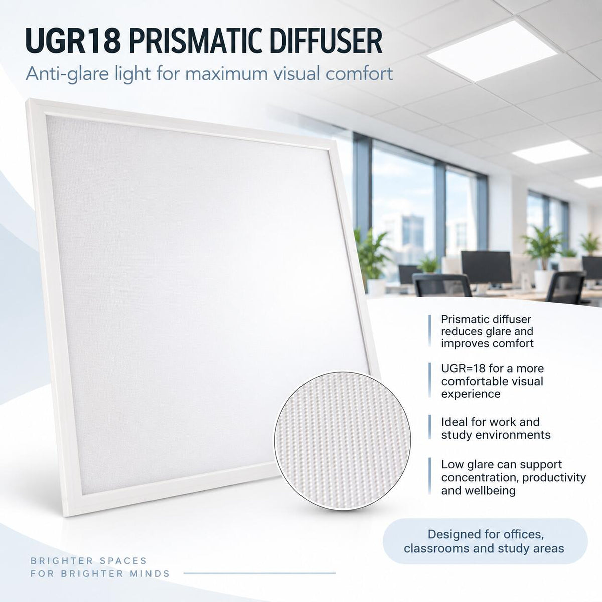 Panel LED slim 60x60cm - Driver PHILIPS - 44W - UGR18 - CRI 90 - IP40 (1)