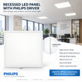 Slim LED Panel 60x60cm - PHILIPS Driver - 44W - UGR18 - CRI 90 - IP40 5