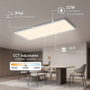 Panel LED Slim - 58x20 cm - CCT - 22W - IP40 (10)