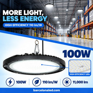 Campana LED industrial - 100W - IP65 - 110lm/W - 5 años de garantía (12)