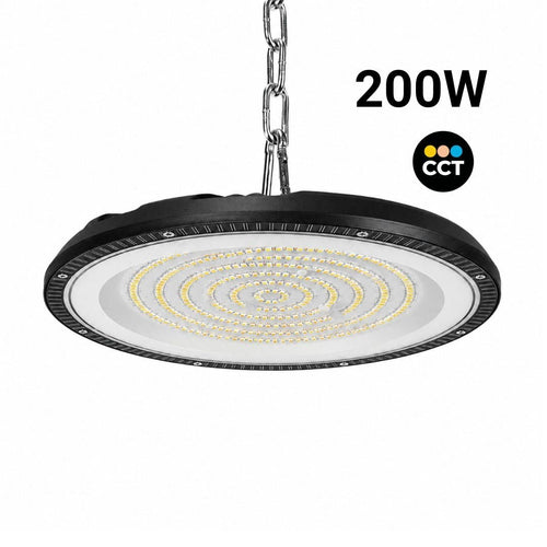 UFO industrial LED high bay light - CCT - 200W - 90º - 100lm/w - IP65