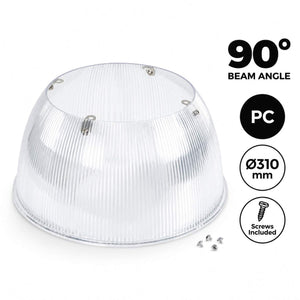 Difusor lumínico de policarbonato para campana LED industrial B8155-150W - B8150-150 - Ángulo 90°