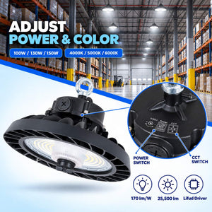 Campana LED UFO industrial 150W - CCT - 170lm/W - Driver LIFUD - IP65 - 10 años garantía (2)
