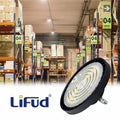 Industrielle UFO-LED-Hallenstrahler – CCT - 200 W – 170lm/W – LIFUD-Treiber – Abstrahlwinkel wählbar: 110°/90°/70° – Schutzart: IP65 4