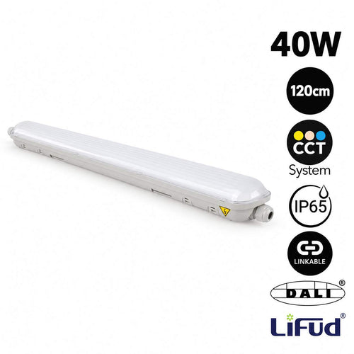 Réglette LED étanche enchaînable - Dimmable DALI - CCT - 120cm - 40W - Pilote LIFUD - IP65