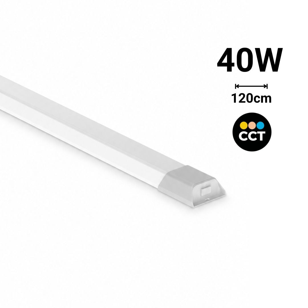 Luminaria lineal LED con caja de empalme - 3CCT - 40W - 120cm