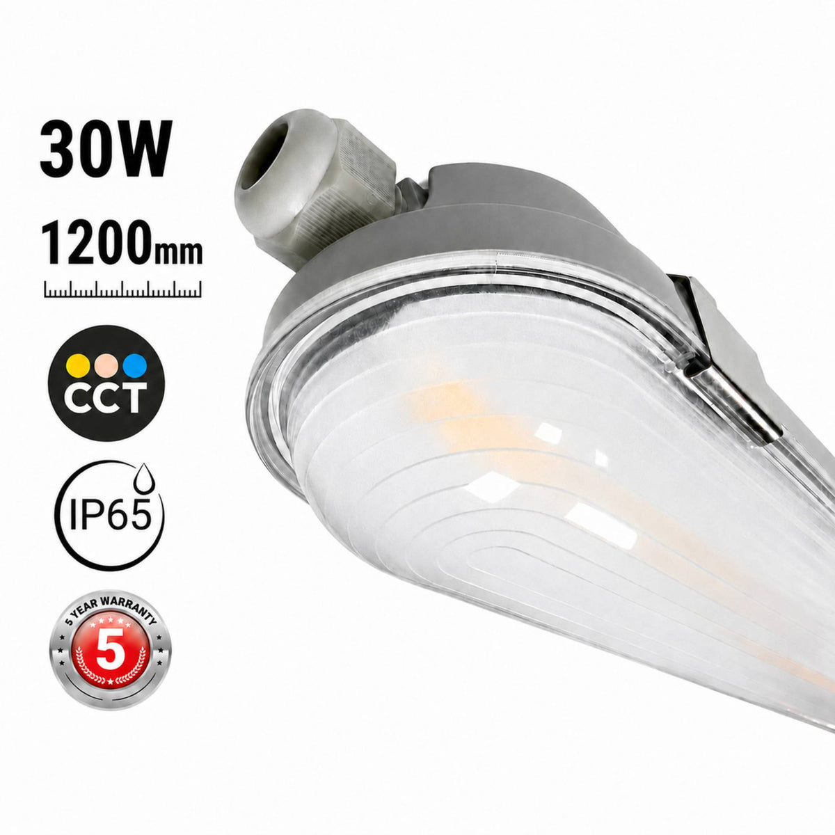 Pantalla estanca LED enlazable - CCT - 120cm - 30W - Driver STARSENSE - IP65