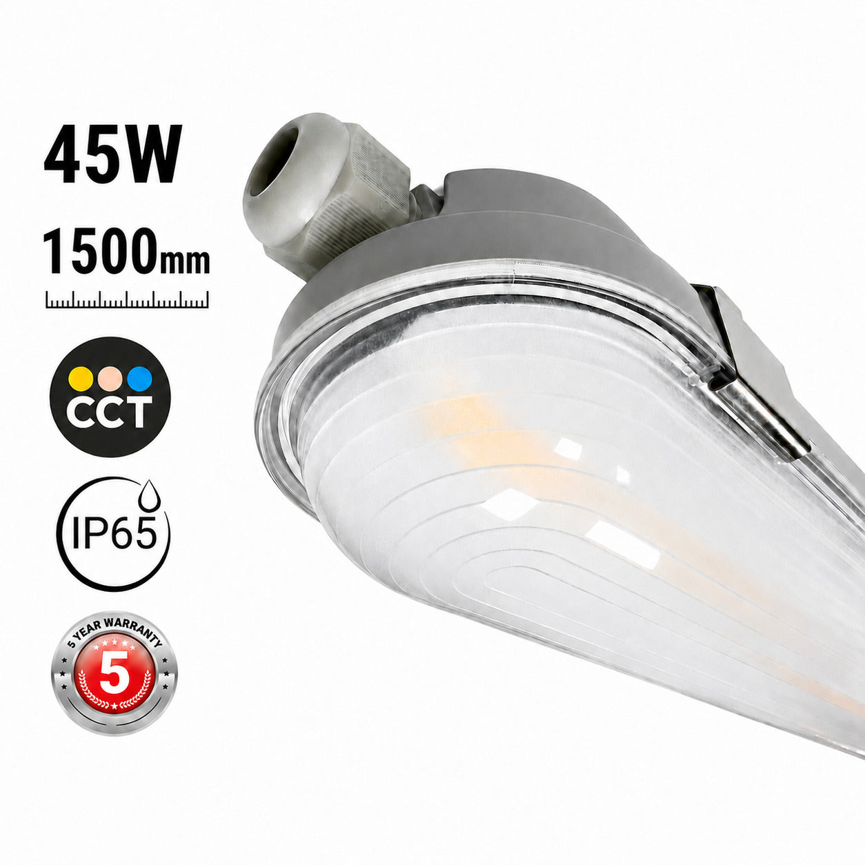 Pantalla estanca LED enlazable - CCT - 150cm - 45W - Driver STARSENSE - IP65