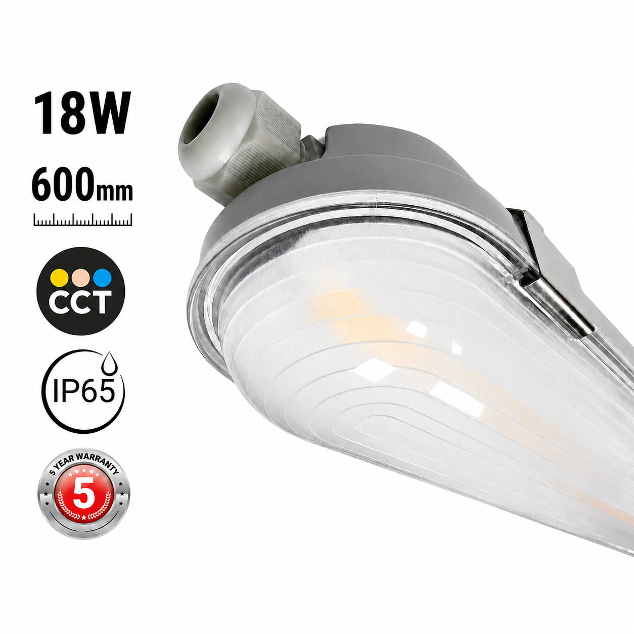 Pantalla estanca LED enlazable - CCT - 60cm - 18W - Driver STARSENSE - IP65