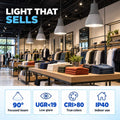 LED-Hallenstrahler CCT - kommerziell - (25W / 40W / 60W / 80W) - Aluminium Diffusor - UGR19 - Lifud Treiber 0-10V 5