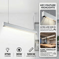 Luminaria colgante lineal LED 30W 120cm 2750lm de bajo UGR16 5