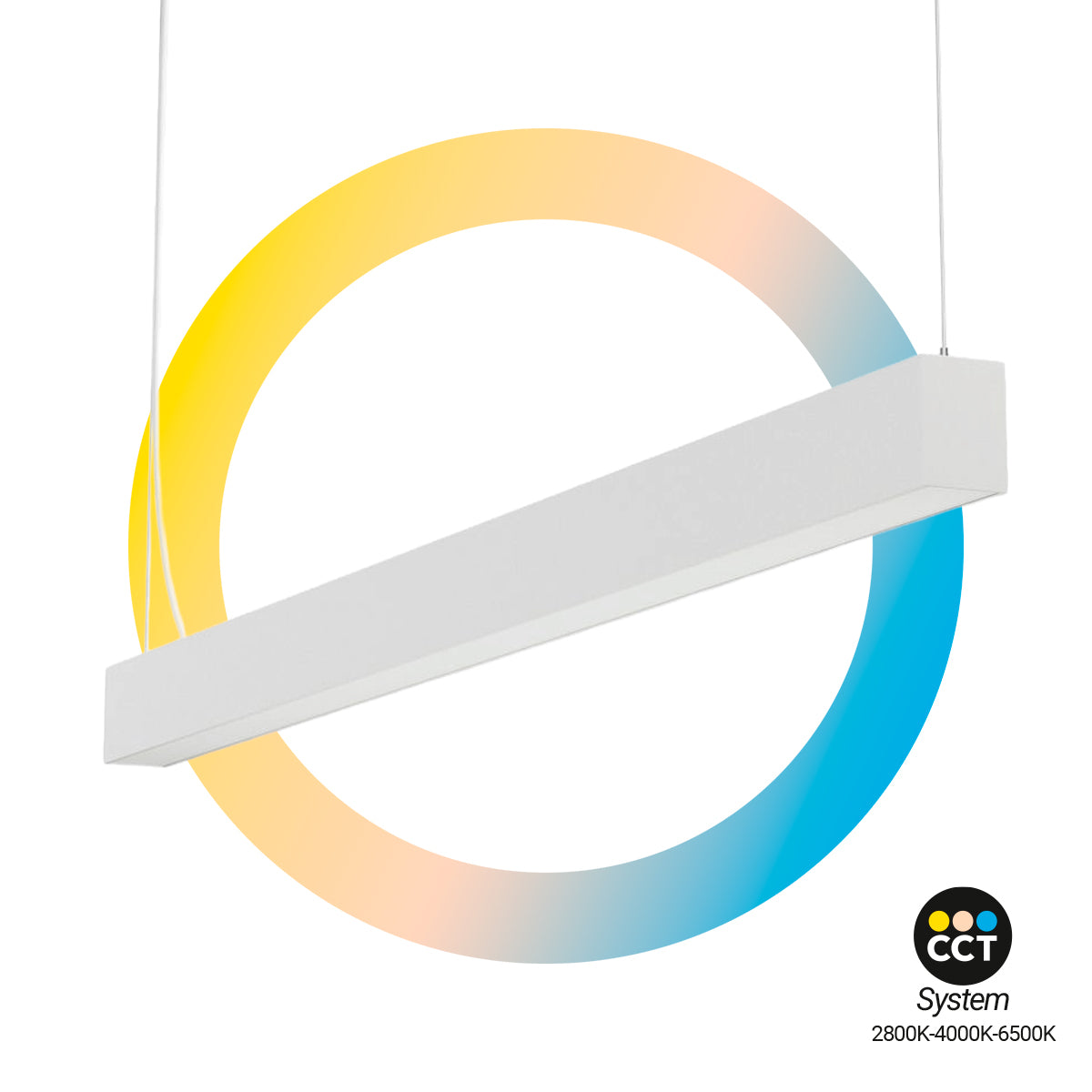 Lámpara lineal LED DOB CCT - 40W - 120cm - 120lm/W - PVC - Suspensión (1)