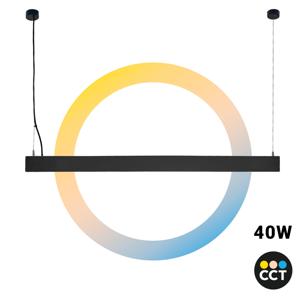 Luminaria lineal LED CCT - Suspensión/superficie - Potencia ajustable 20W/30W/40W - 120cm - UGR 17 (1)