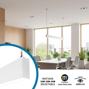 Luminaria lineal LED CCT - Bidireccional - Suspensión - Potencia ajustable 20W/30W/40W - 120cm - UGR 19 (4)
