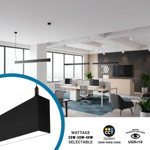 Luminaria lineal LED CCT - Bidireccional - Suspensión - Potencia ajustable 20W/30W/40W - 120cm - UGR 19 (31)