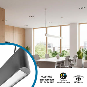 Luminaria lineal LED CCT - Suspensión - Potencia ajustable 20W/30W/40W - 120cm - UGR 19 (20)