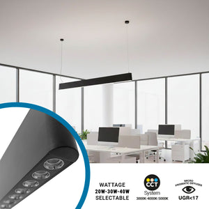 Luminaria lineal LED CCT - Suspensión - Potencia ajustable 20W/30W/40W - 120cm - UGR 17 (12)
