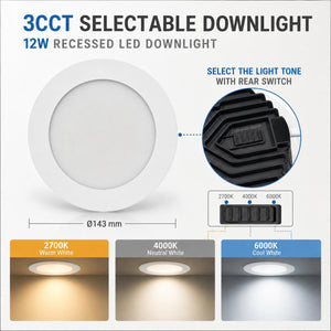 Downlight LED circular empotrable - CCT - 12W - Corte Ø 120 mm - IP54 (3)