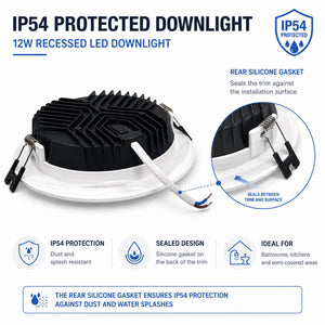Downlight LED circular empotrable - CCT - 12W - Corte Ø 120 mm - IP54 (6)