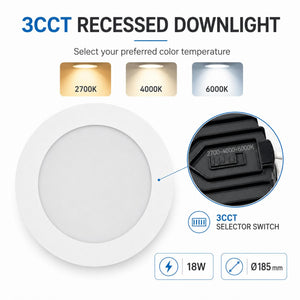 Downlight LED circular empotrable - CCT - 18W - Corte Ø 150 mm - IP54 (3)