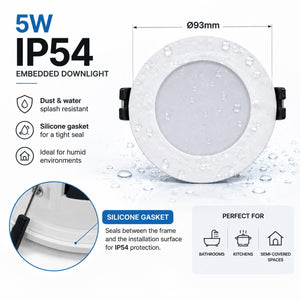 Downlight LED circular empotrable - CCT - 5W - Corte Ø 75 mm - IP54 (6)