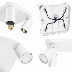 Aplique de techo cuadrado orientable - 4 x GU10 - Bajo UGR (16)