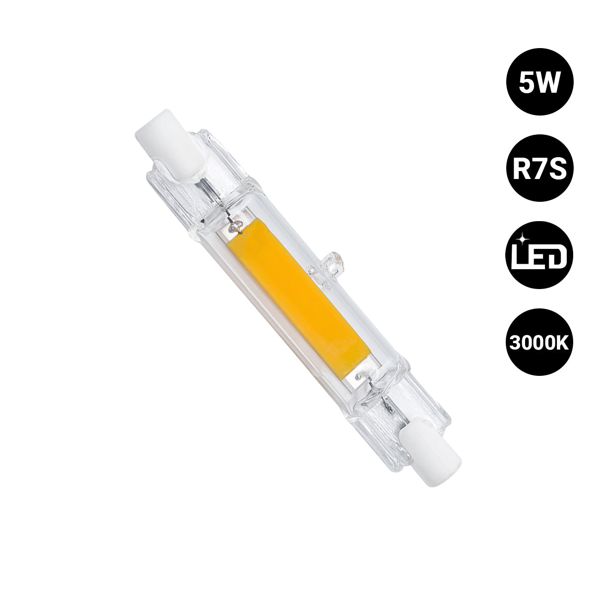 Bombilla LED COB - R7S - 78mm - 600lm - 5W & Bombilla LED COB - R7S - 78mm - 600lm - 5W