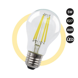 Bombilla LED filamento E27 A60 - 5W - Transparente (8)