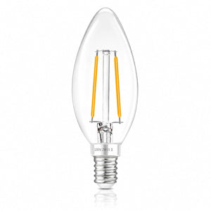 Bombilla LED filamento Vela - E14 C35 - 2W - 3000K - Transparente | Iluminación | Barcelona Led