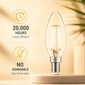 LED Filament Candle Bulb - E14 C35 - 2W - 3000K - Clear 4