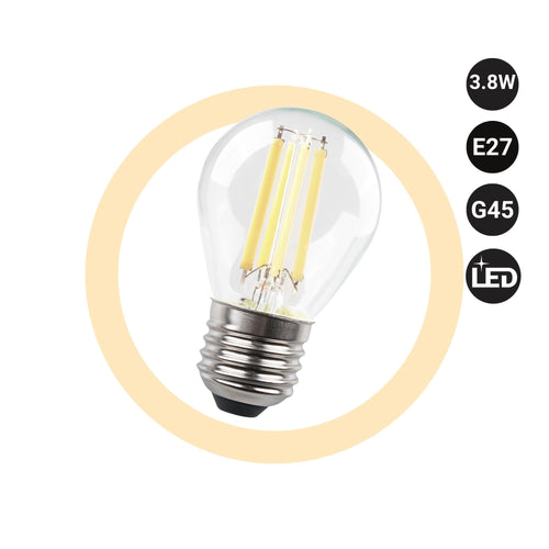 Spherical LED filament bulb - E27 G45 - 3.8W - Transparent