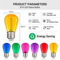 LED Filament Bulb - S14 E27 - 1W - Colored Glass 5
