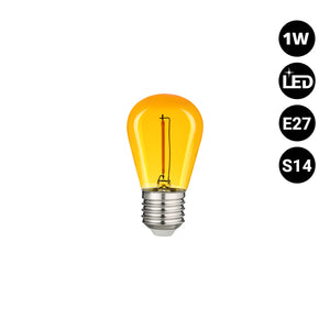 Bombilla LED Filamento - S14 E27 - 1W - Cristal de colores (1)