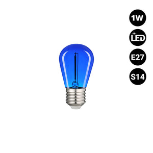 Bombilla LED Filamento - S14 E27 - 1W - Cristal de colores (9)